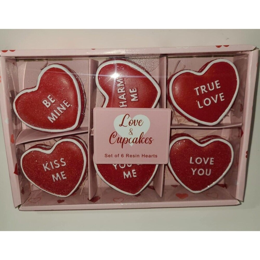 Macaron Resin Heart Decor by Love & Cupcakes Home Decor Valentines Day NEW